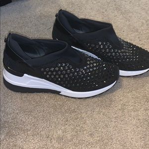 Micheal Kors Moloy Black Gemstone Neoprene Trainer
